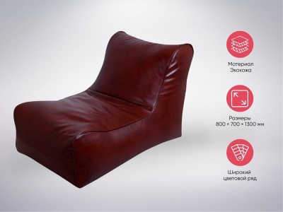 Кресло-лежак из экокожи красное «АЛМА»