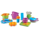 Развивающий игровой набор Мы растем "Посуда для кухни" Learning Resources LER9262 (серия New Sprouts, комплект для группы, 45