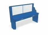 Стол логопеда с зеркалом и выдвижными ящиками Лого-Плюс “Приоритет” голубой
