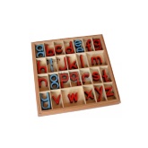 Дидактическая игра: Английский подвижный деревянный алфавит в коробке - печатные буквы 5/10 шт. "Монтессори"