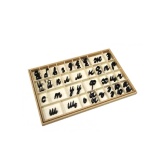 Дидактическая игра: Малый подвижный деревянный алфавит-прописные наклонные буквы Чёр. 5/10 шт. "Монтессори"