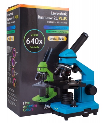 Оптический микроскоп Levenhuk Rainbow 2L PLUS Azure\Лазурь