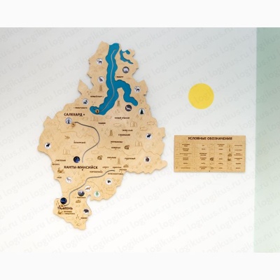 Карта Тюменской области Логикус, без подсветки