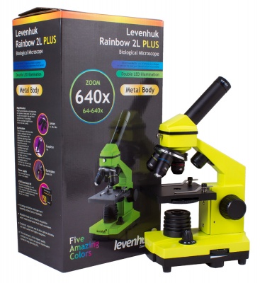 Оптический микроскоп Levenhuk Rainbow 2L PLUS Lime\Лайм