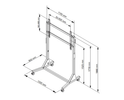Мобильная напольная стойка Multibrackets M2883 для размера 55-100"
