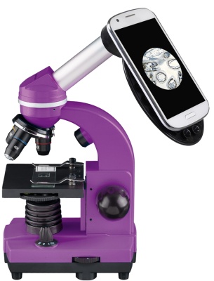 Оптический микроскоп Bresser Junior Biolux SEL 40–1600x, фиолетовый